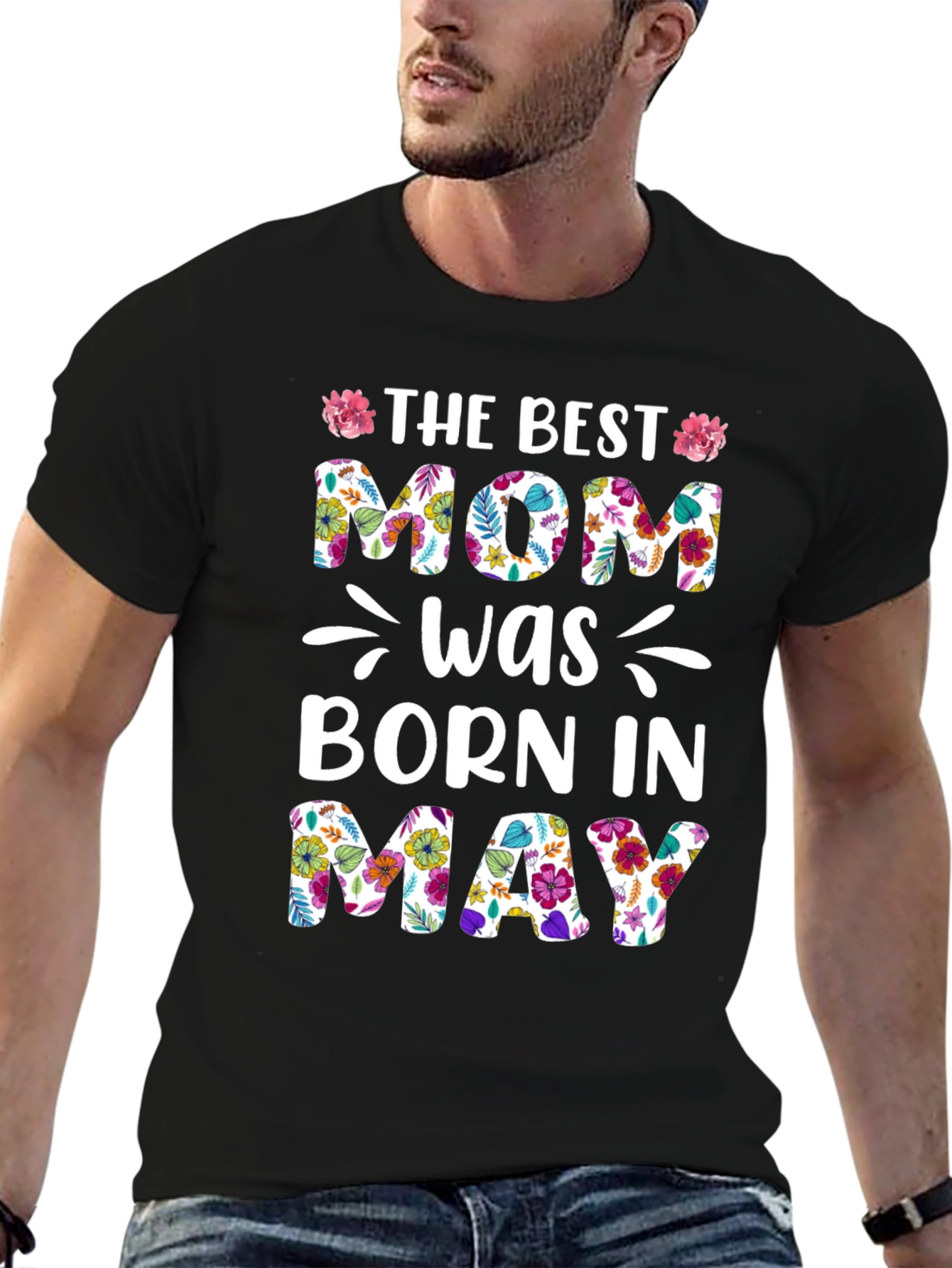 Best Mom Born In May Floral T-Shirt