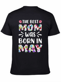 Best Mom Born In May Floral T-Shirt