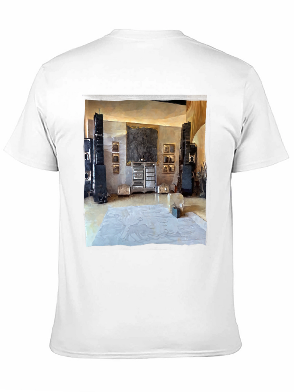 Artistic Living Room Print Black T-Shirt