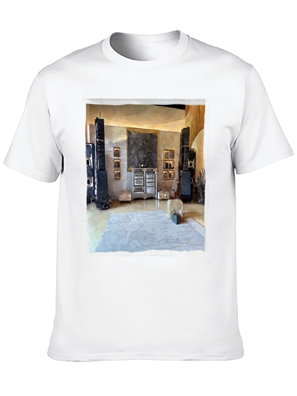 Artistic Living Room Print Black T-Shirt