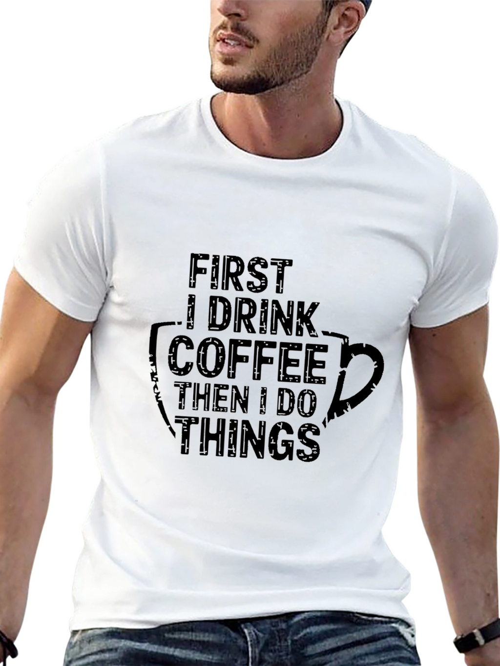 Coffee First Mens T-Shirt