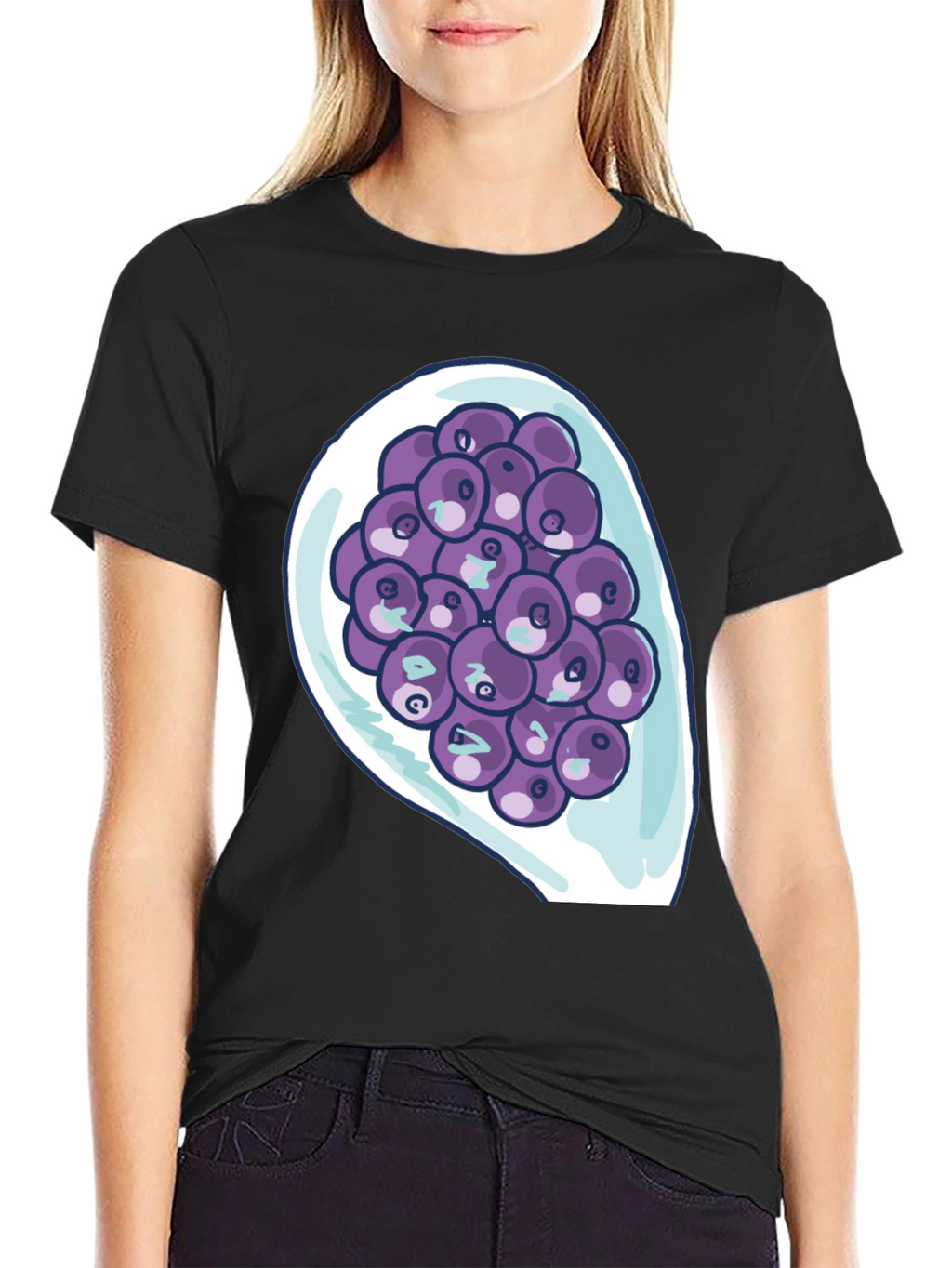 Blueberry Bowl Graphic Tee - Soft Cotton Comfort
