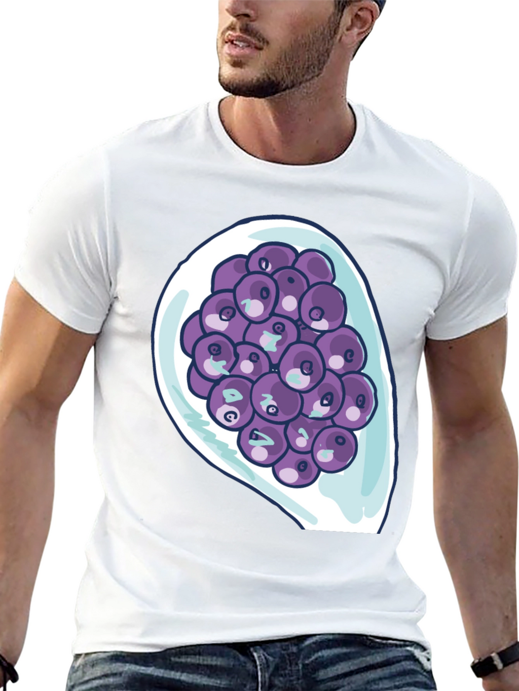 Blueberry Bowl Graphic Tee - Soft Cotton Comfort