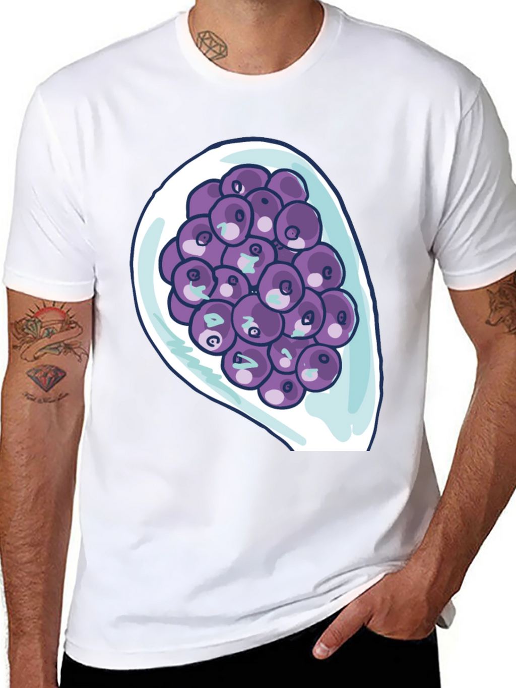 Blueberry Bowl Graphic Tee - Soft Cotton Comfort