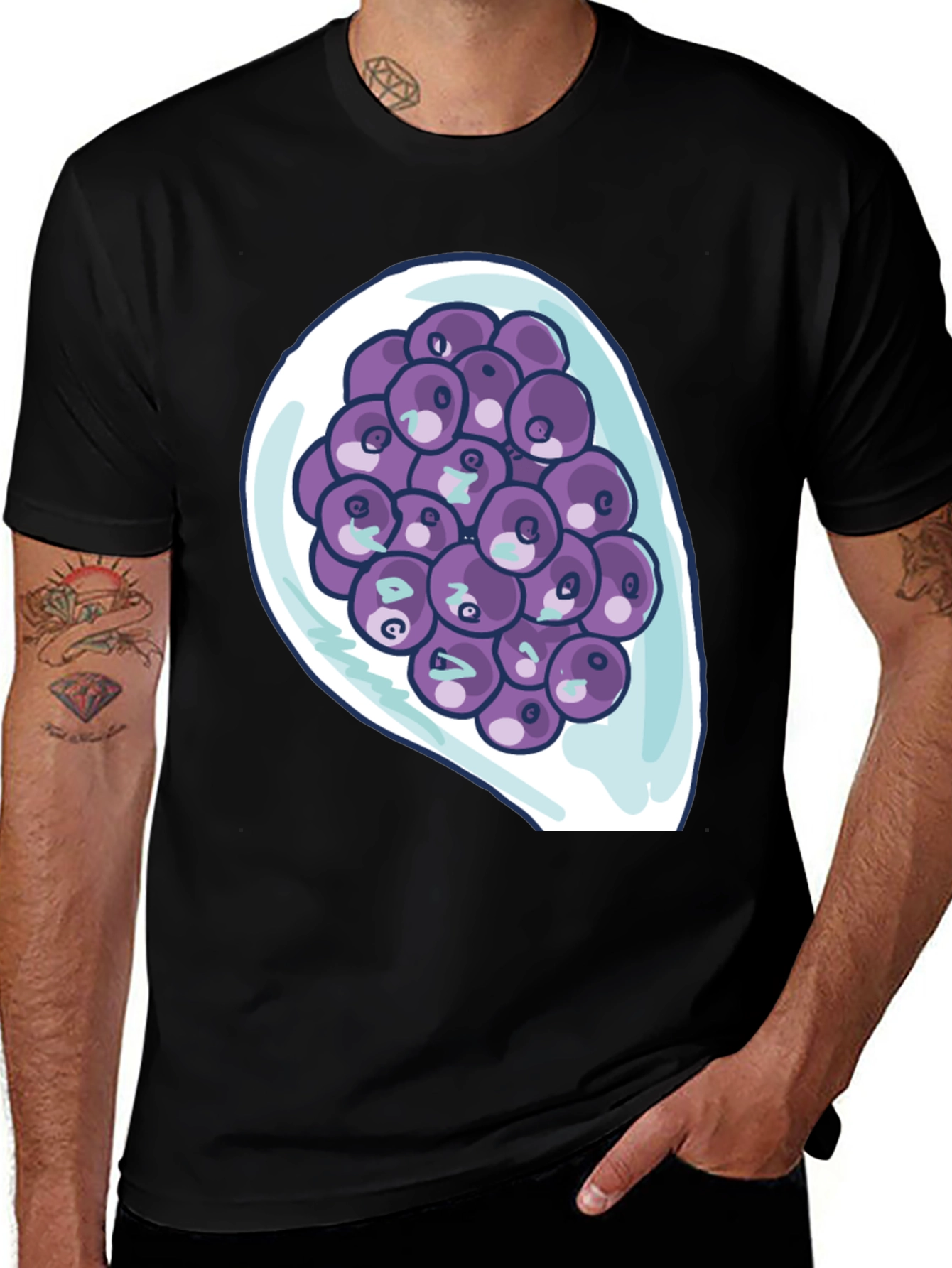 Blueberry Bowl Graphic Tee - Soft Cotton Comfort