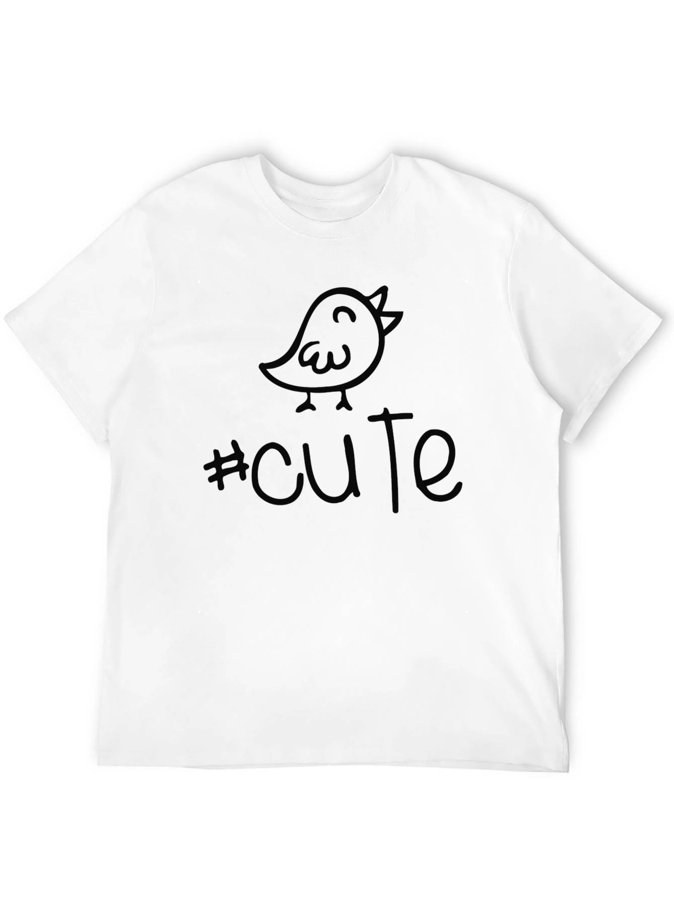 Cute Birdie Tee - Unisex Black Cotton T-Shirt