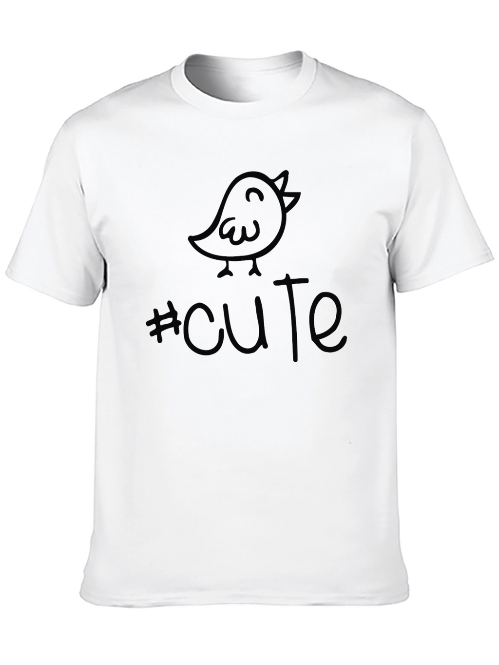Cute Birdie Tee - Unisex Black Cotton T-Shirt