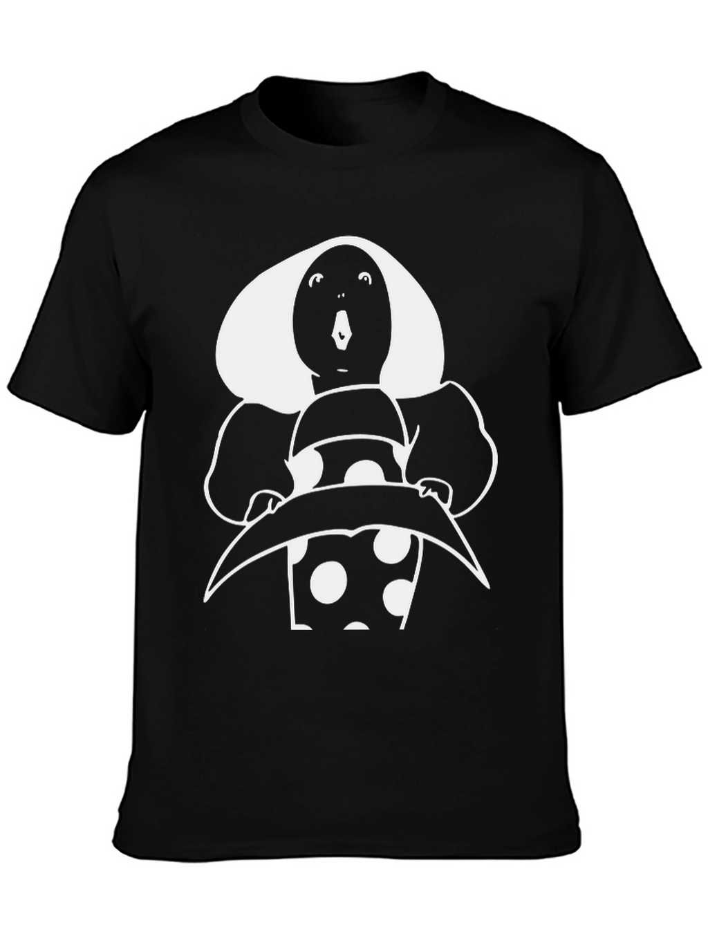 Retro Polka Dot Character T-Shirt - Black