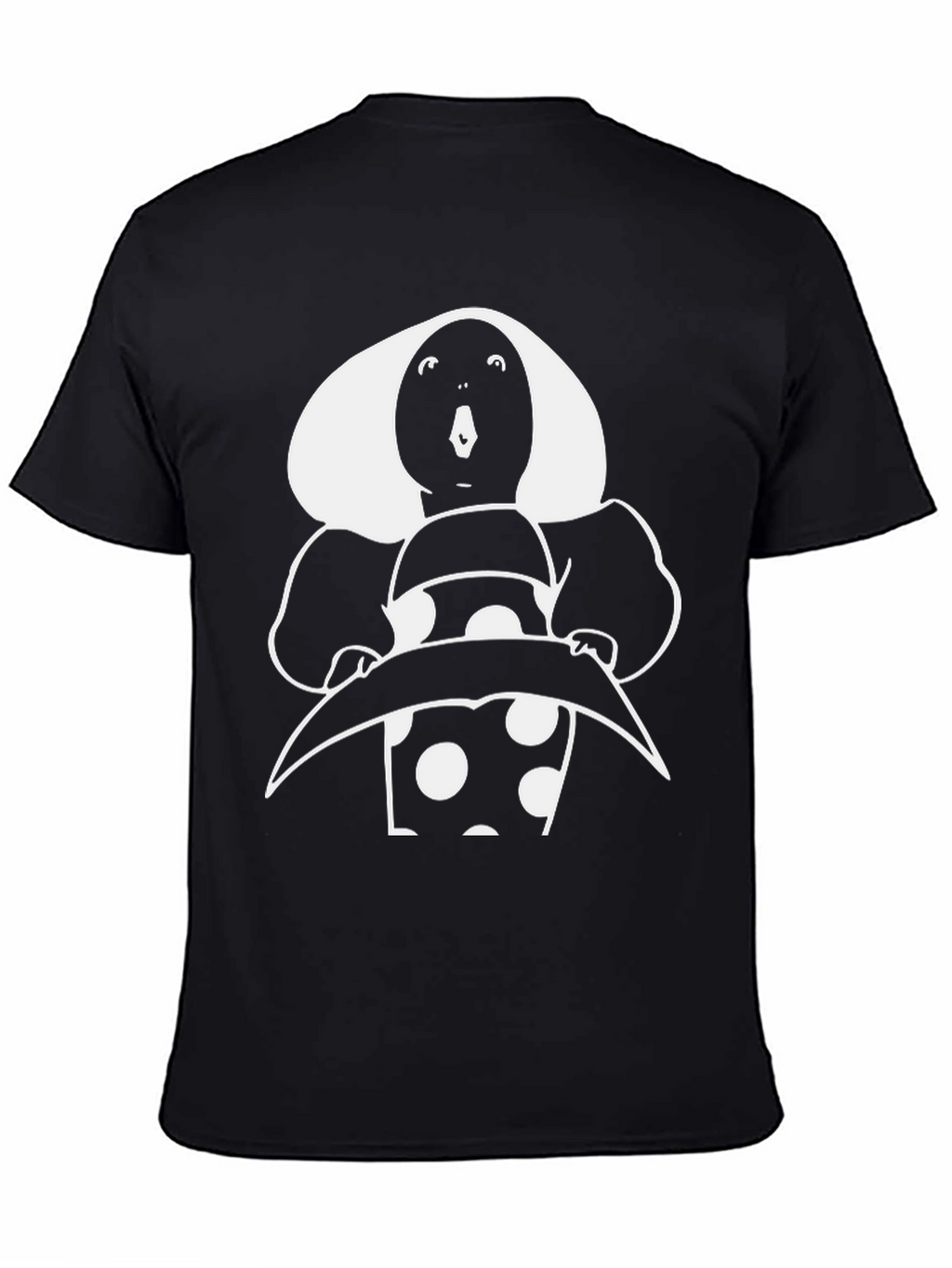 Retro Polka Dot Character T-Shirt - Black
