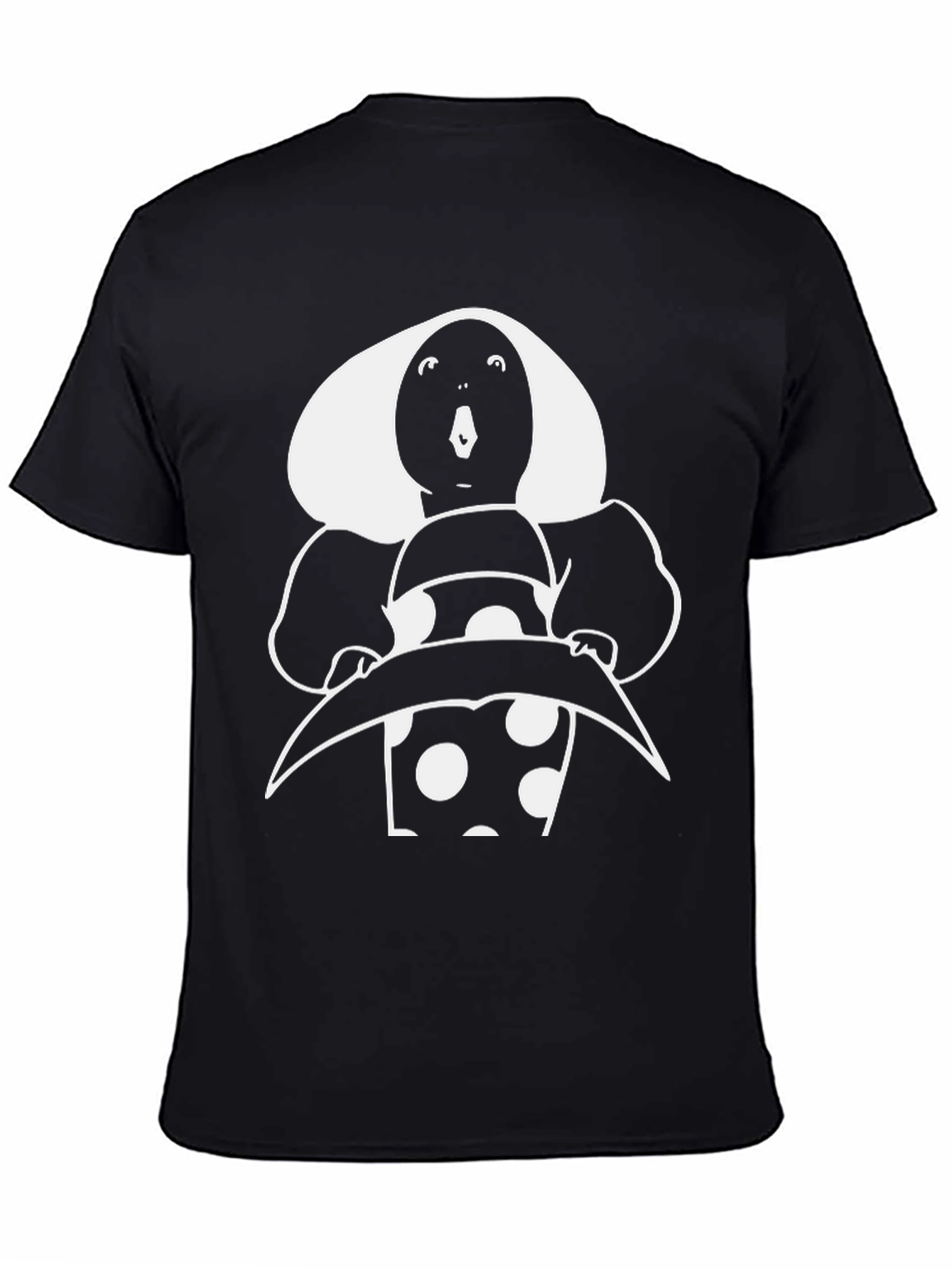 Retro Polka Dot Character T-Shirt - Black
