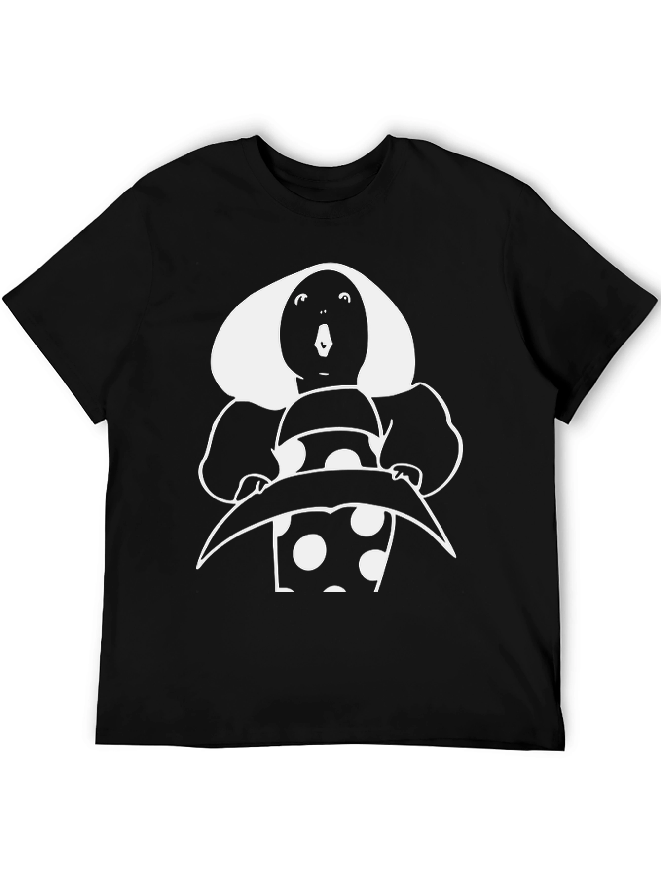 Retro Polka Dot Character T-Shirt - Black