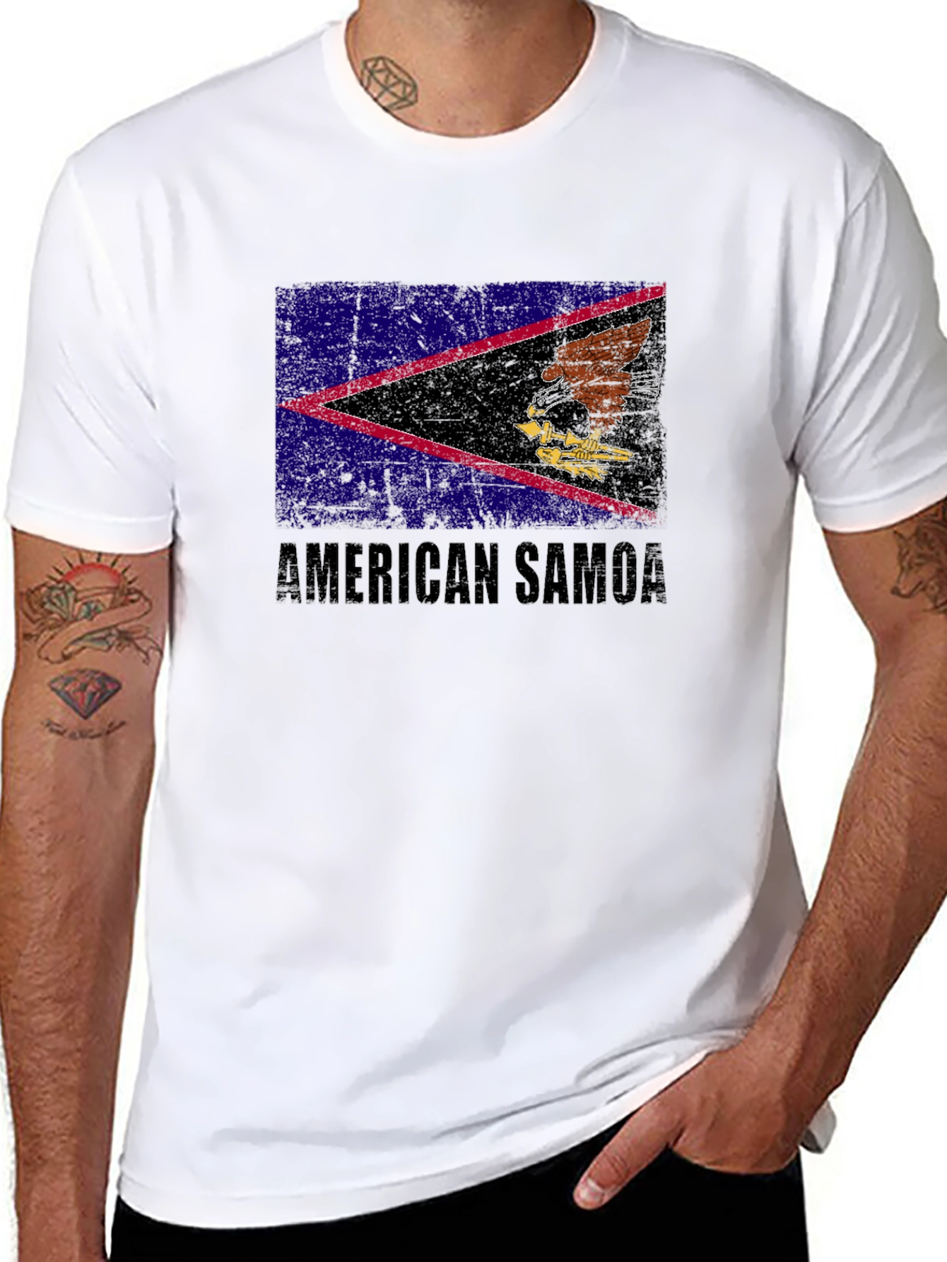 American Samoa Flag T-Shirt Black