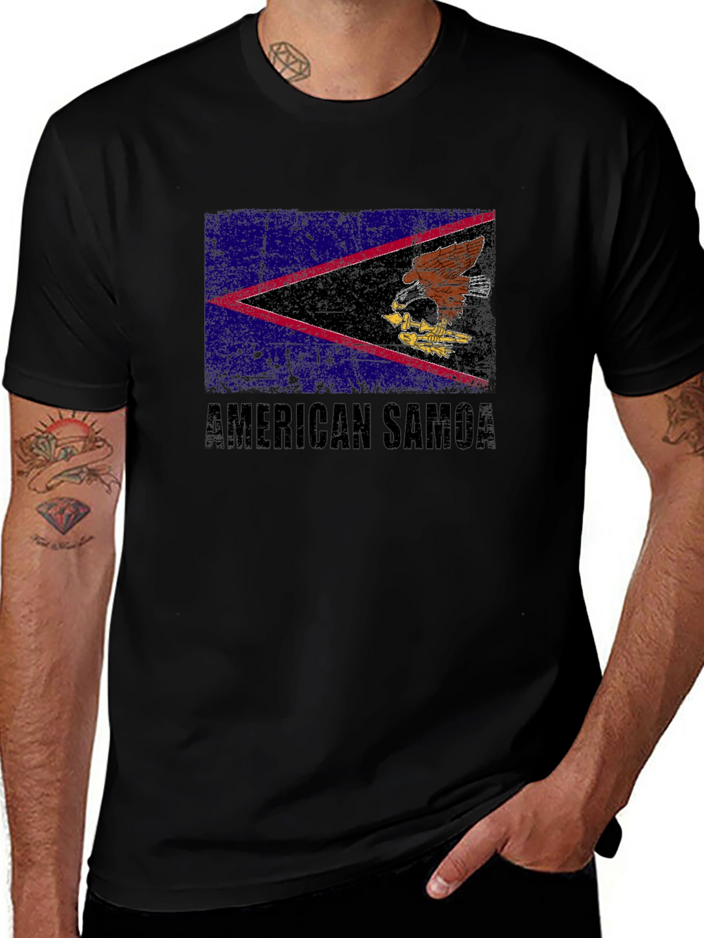 American Samoa Flag T-Shirt Black