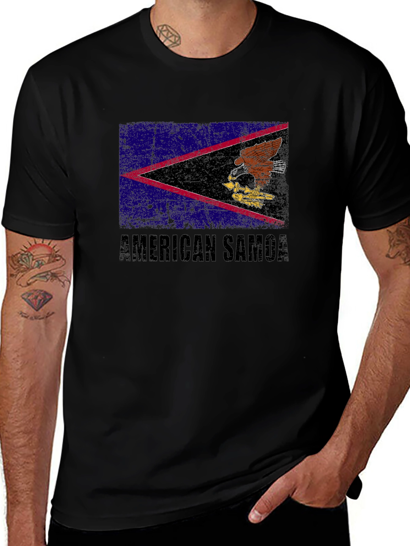 American Samoa Flag T-Shirt Black