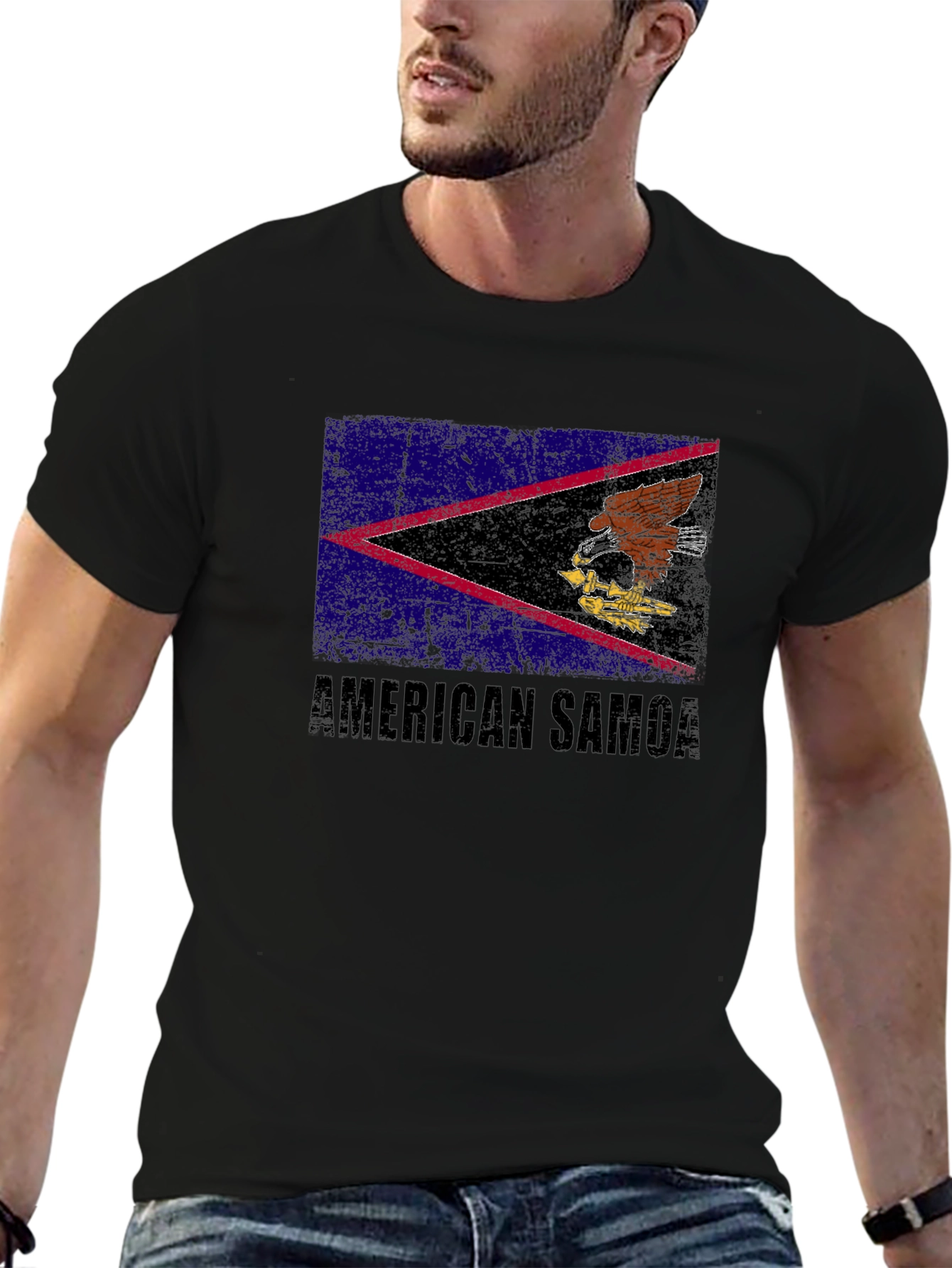 American Samoa Flag T-Shirt Black