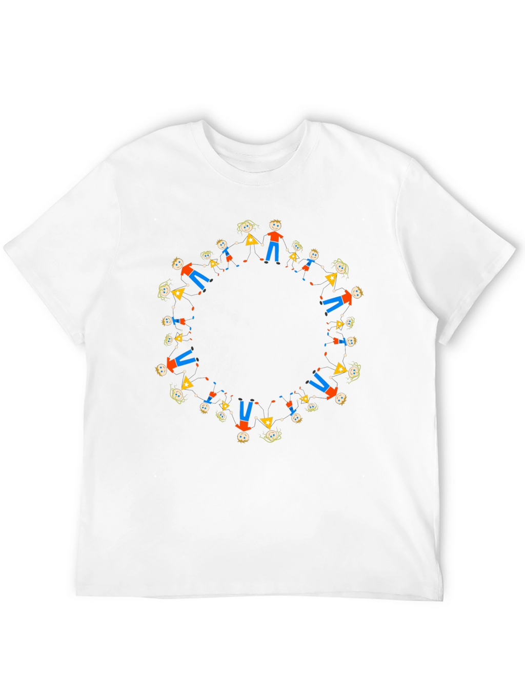 Black Tee with Circle of People Graphic