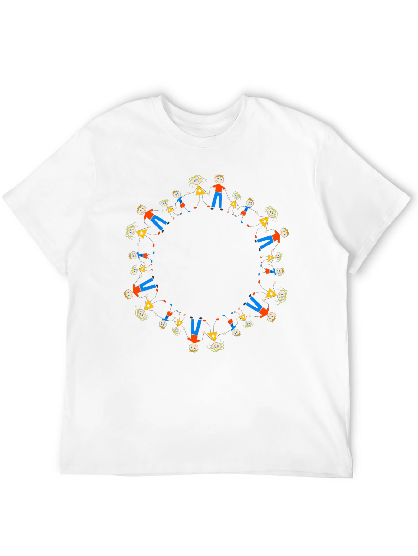 Black Tee with Circle of People Graphic