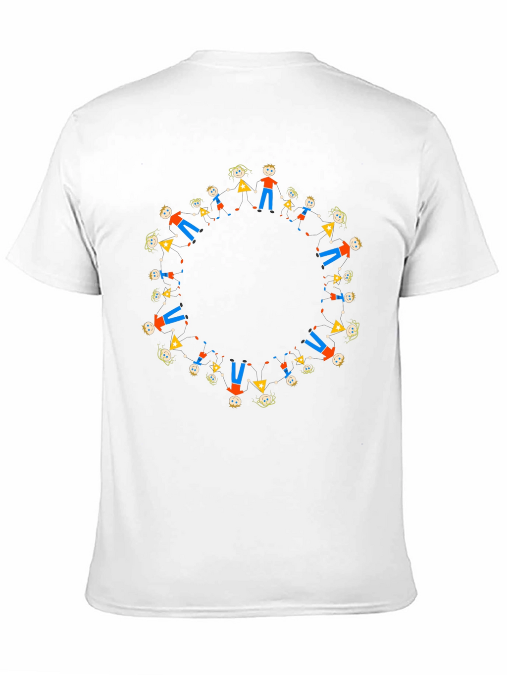 Black Tee with Circle of People Graphic