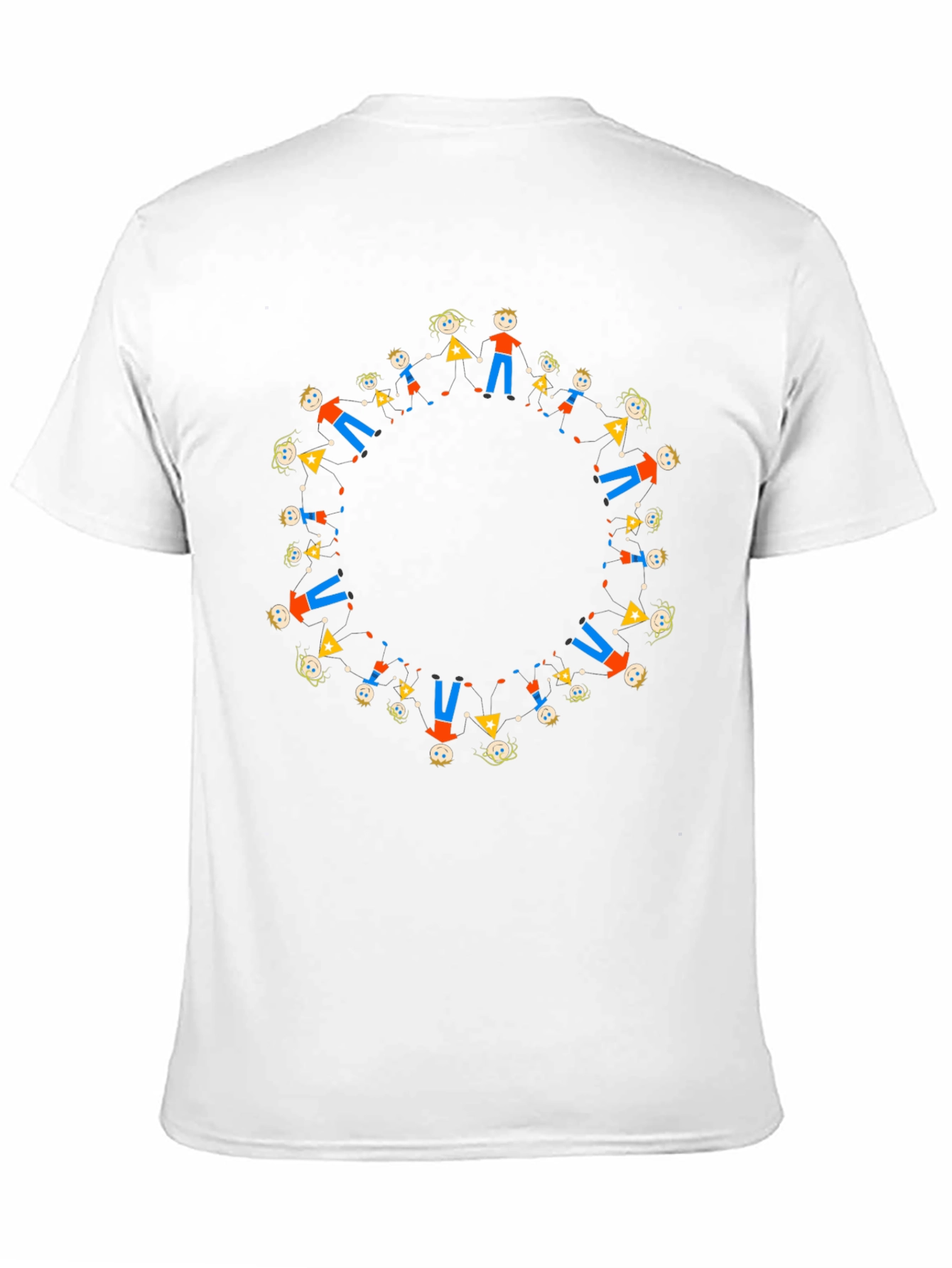 Black Tee with Circle of People Graphic