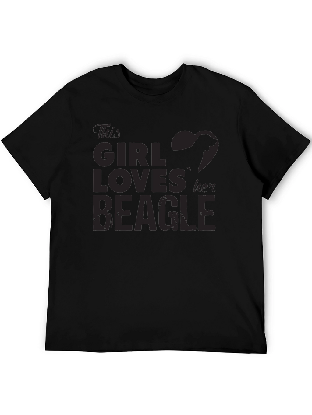 Girl Loves Beagle T-Shirt - Black