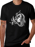 Rhinoceros Graphic Tee - Black Cotton Blend