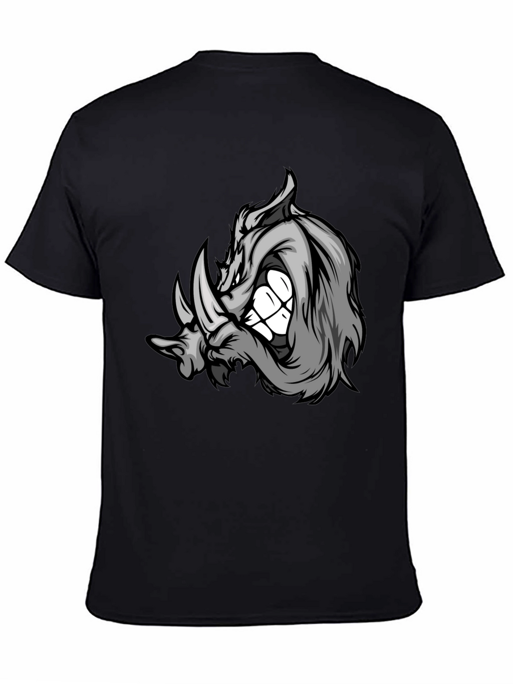 Rhinoceros Graphic Tee - Black Cotton Blend
