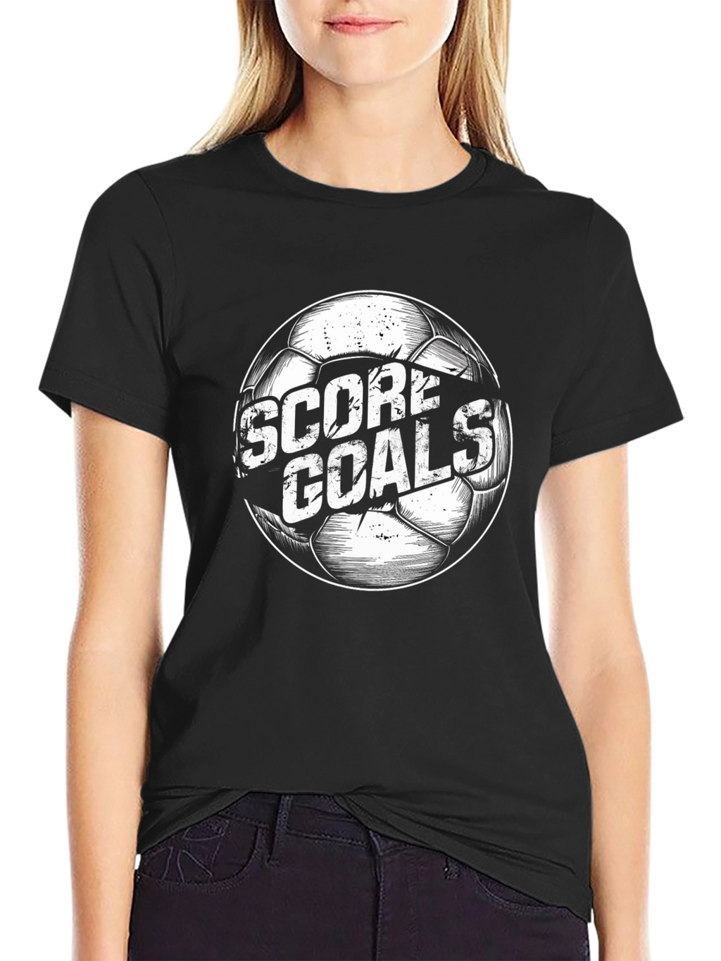 Score Goals Soccer Ball Graphic T-Shirt