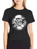 Score Goals Soccer Ball Graphic T-Shirt