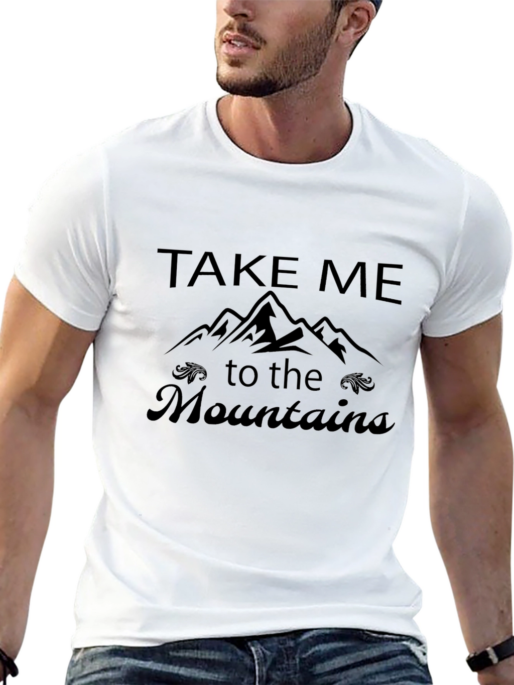 Take Me to the Mountains Black Graphic Tee