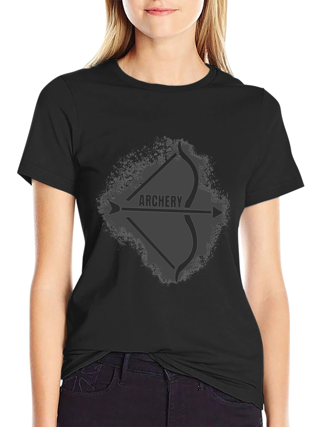 Archery Bow and Arrow Graphic Tee - Black
