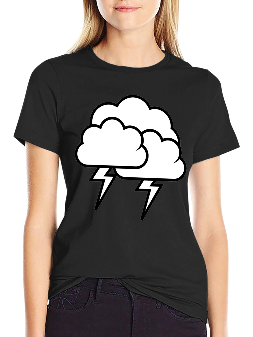 Storm Cloud Graphic T-Shirt - Black Cotton Tee