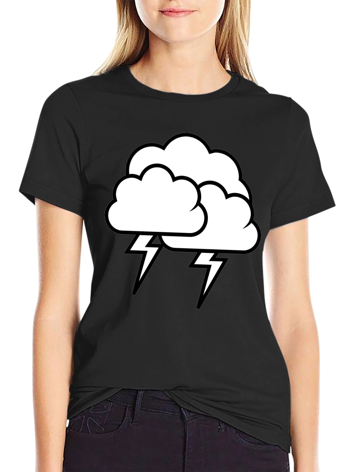 Storm Cloud Graphic T-Shirt - Black Cotton Tee