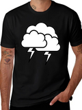 Storm Cloud Graphic T-Shirt - Black Cotton Tee