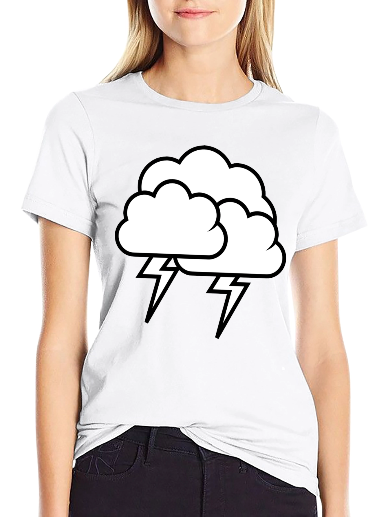 Storm Cloud Graphic T-Shirt - Black Cotton Tee