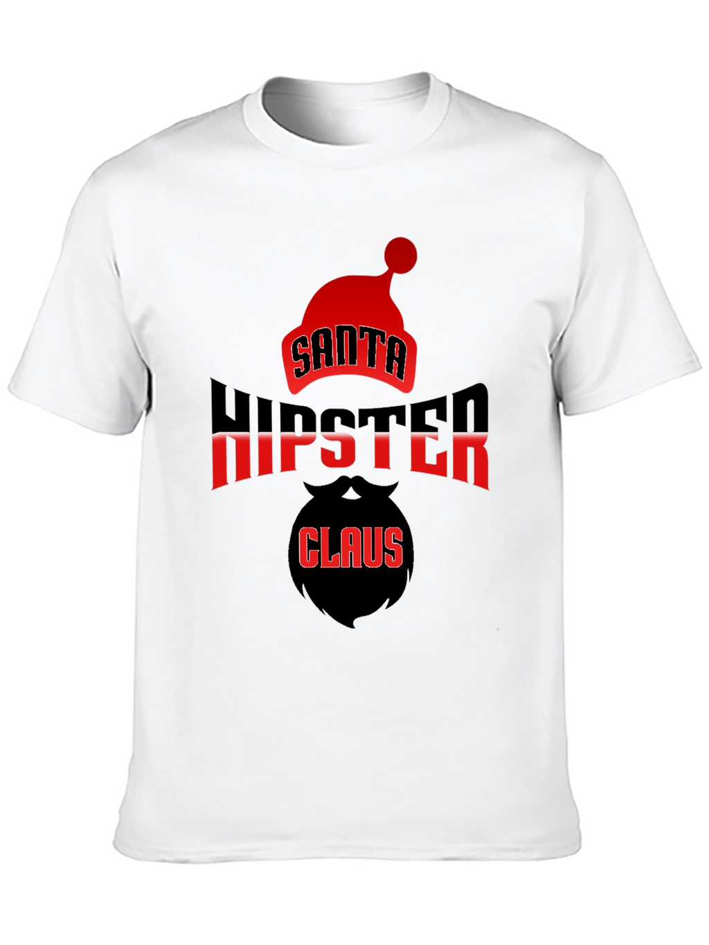 Santa Hipster Claus Black T-Shirt