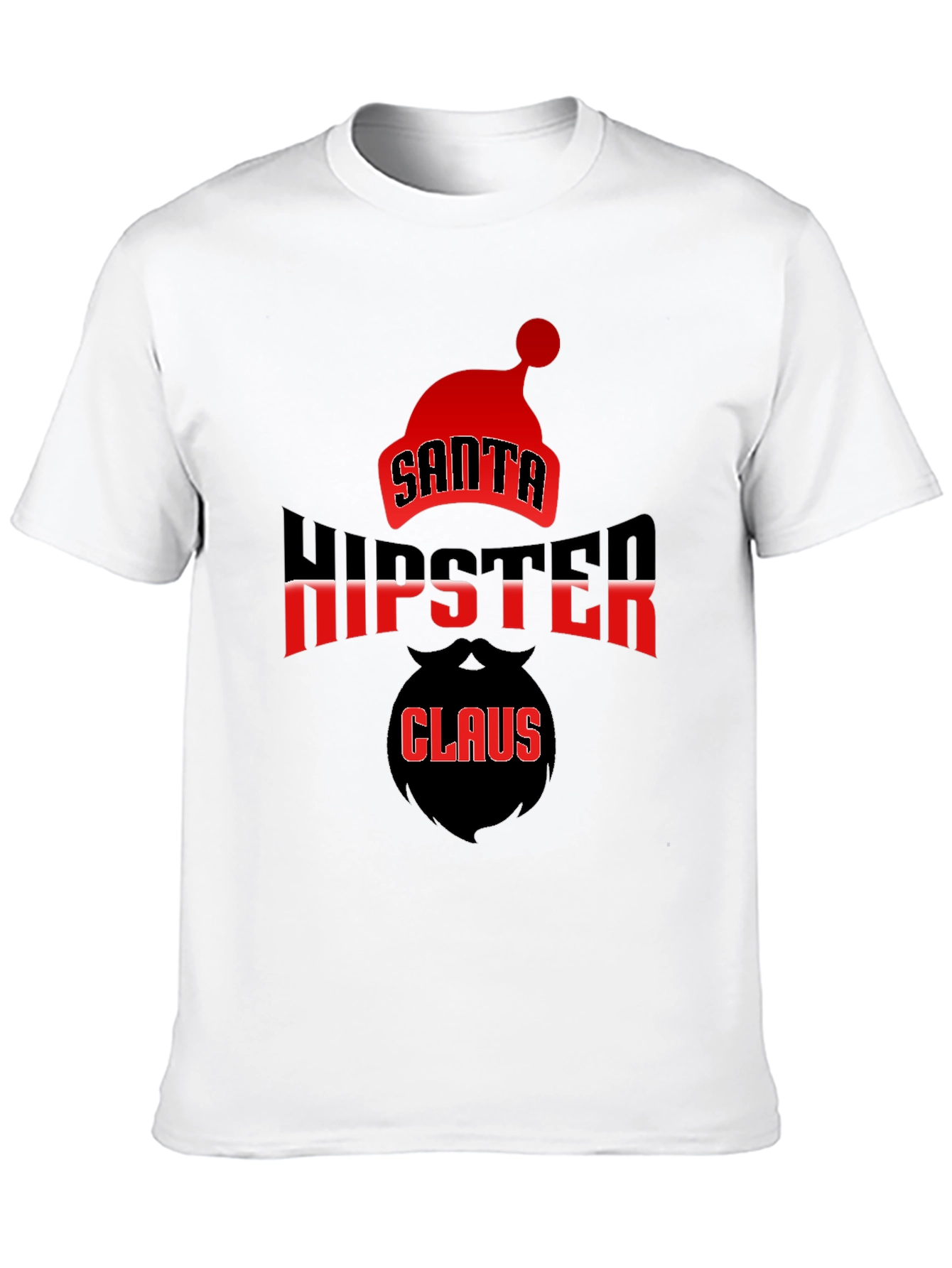 Santa Hipster Claus Black T-Shirt