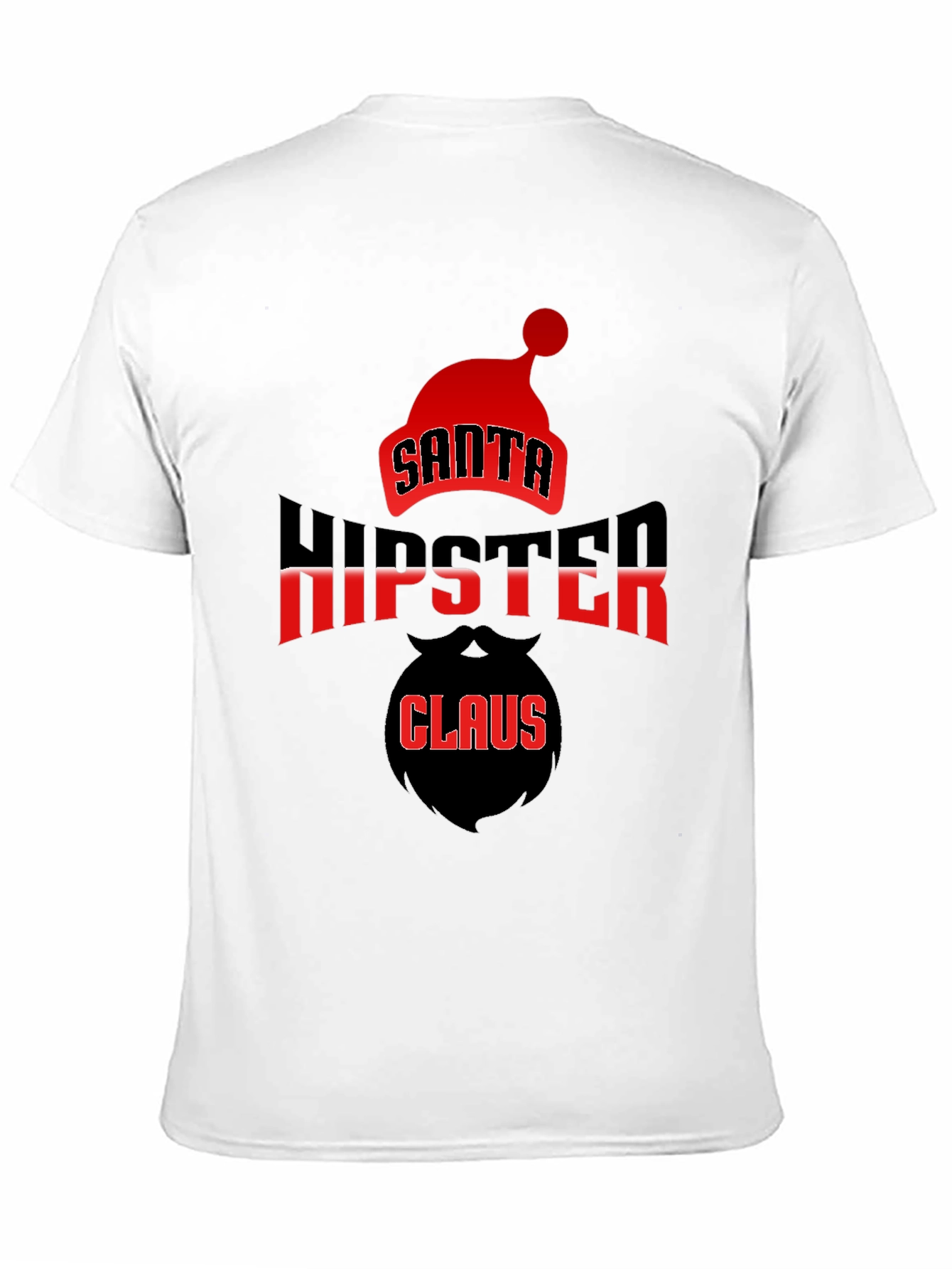 Santa Hipster Claus Black T-Shirt
