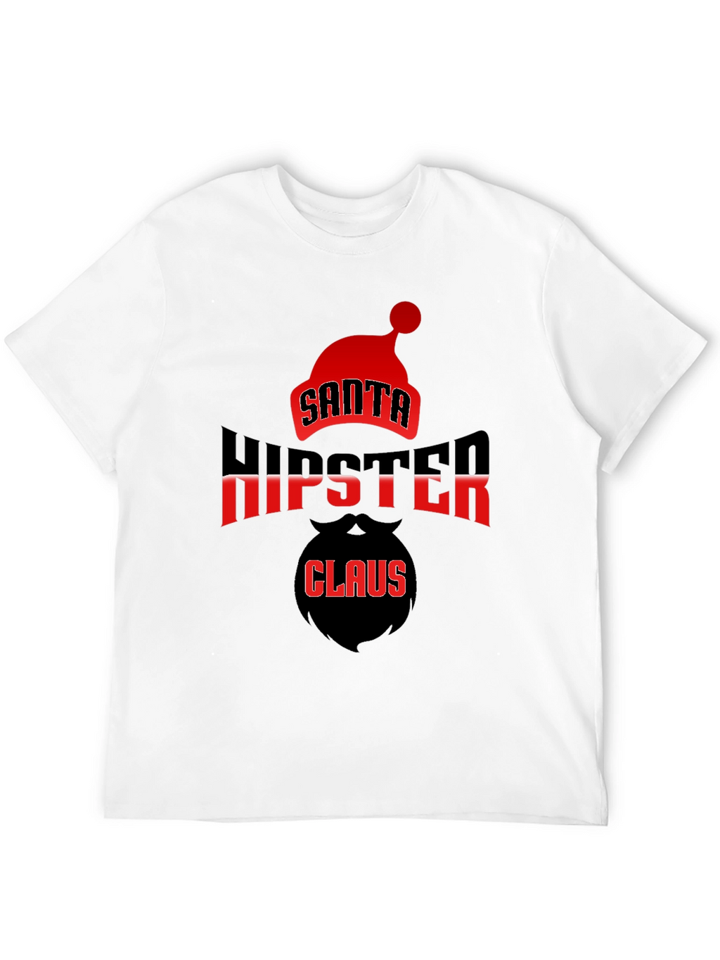 Santa Hipster Claus Black T-Shirt