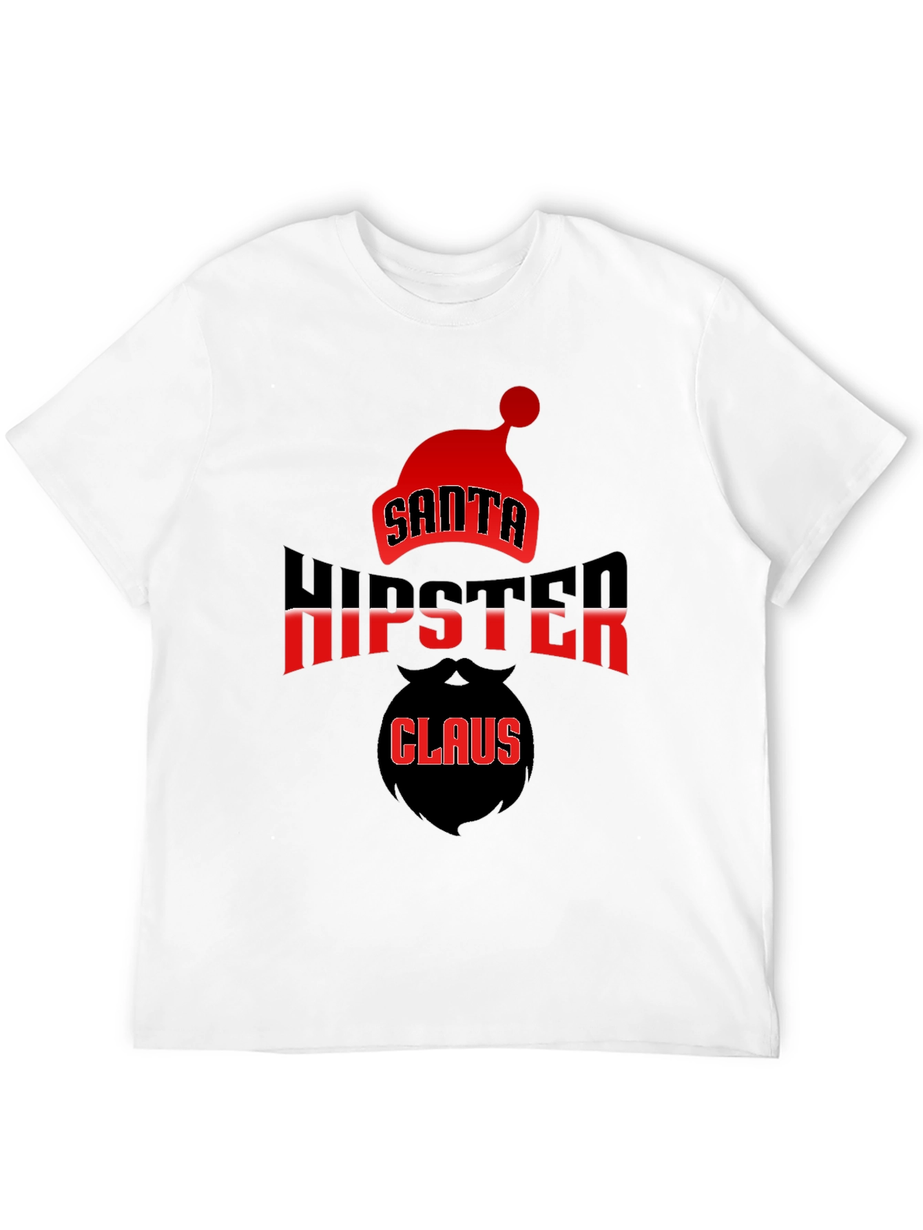 Santa Hipster Claus Black T-Shirt