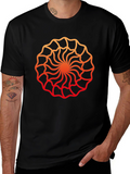 Geometric Swirl Graphic Tee - Modern Style