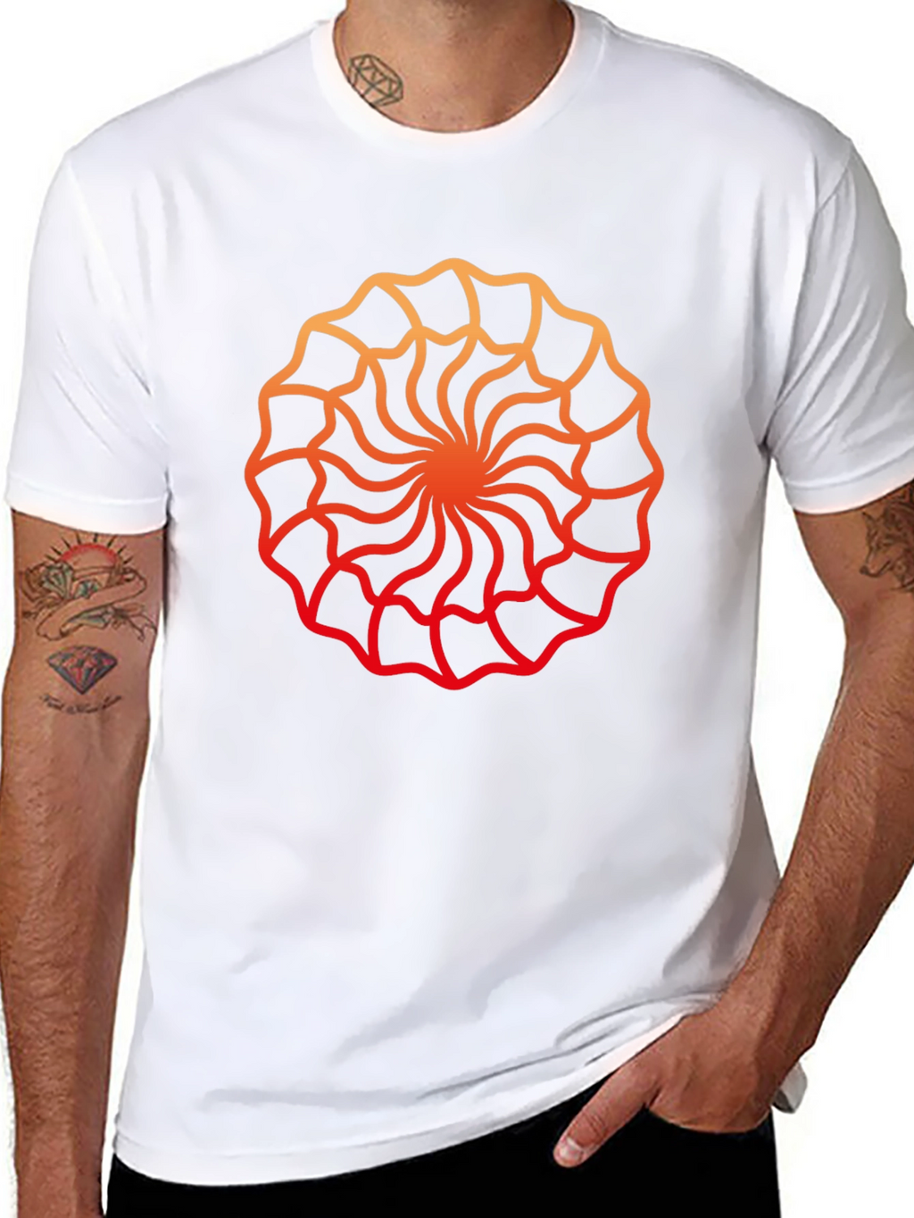 Geometric Swirl Graphic Tee - Modern Style