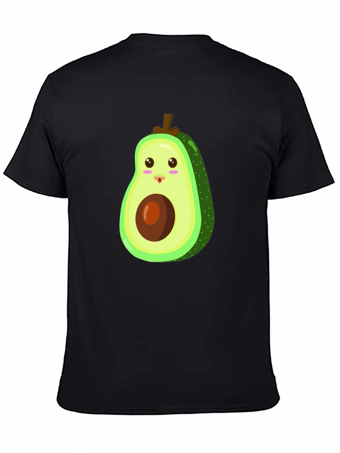 Cute Avocado Graphic Black T-Shirt