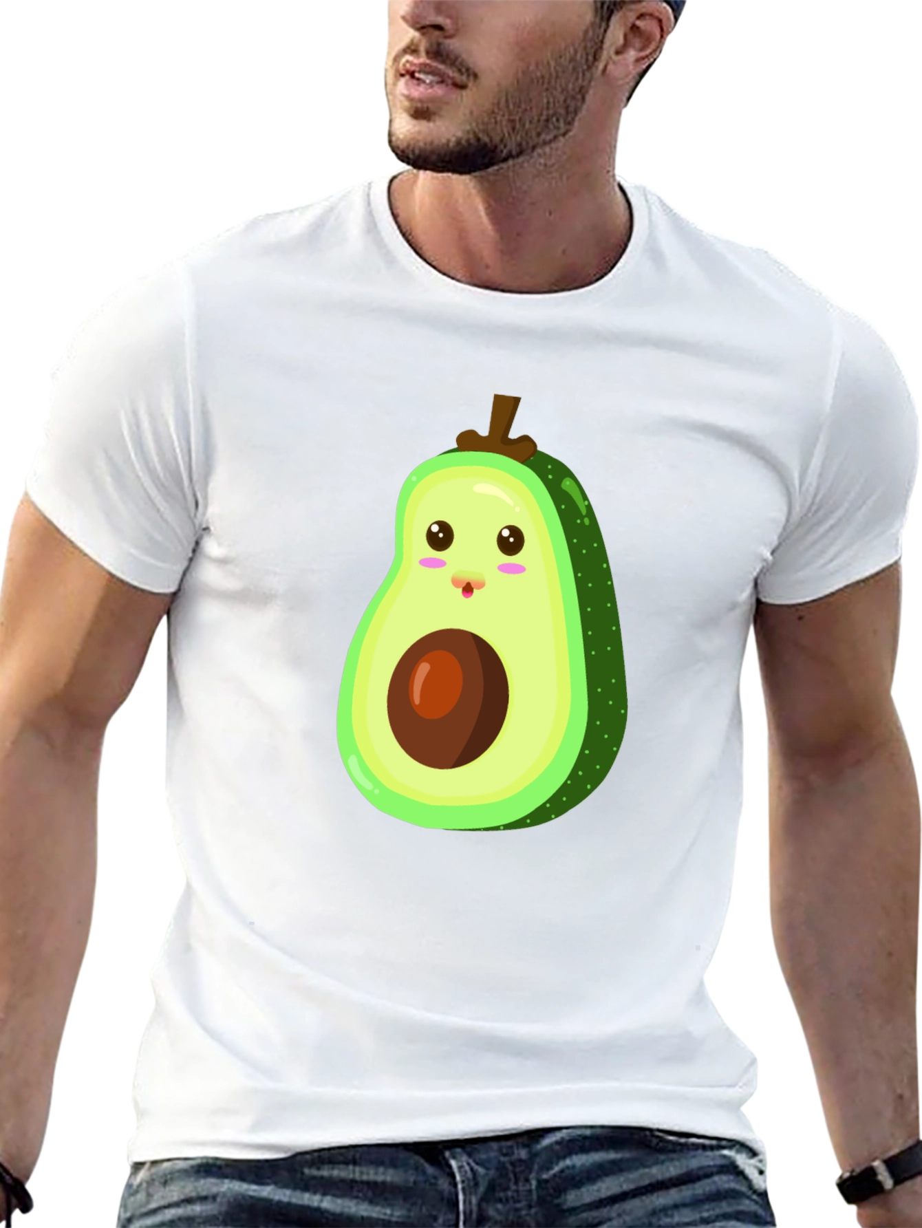 Cute Avocado Graphic Black T-Shirt