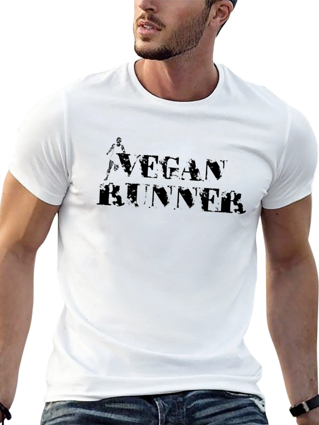 Vegan Runner Graphic Tee - Black