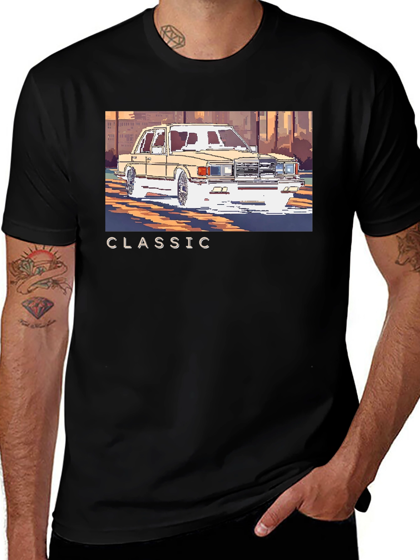 Classic Car Pixel Art T-Shirt