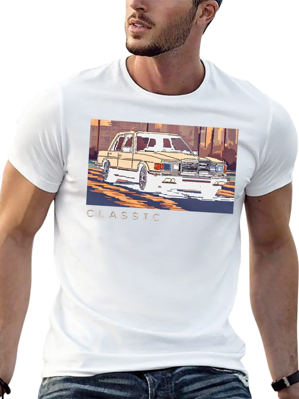 Classic Car Pixel Art T-Shirt