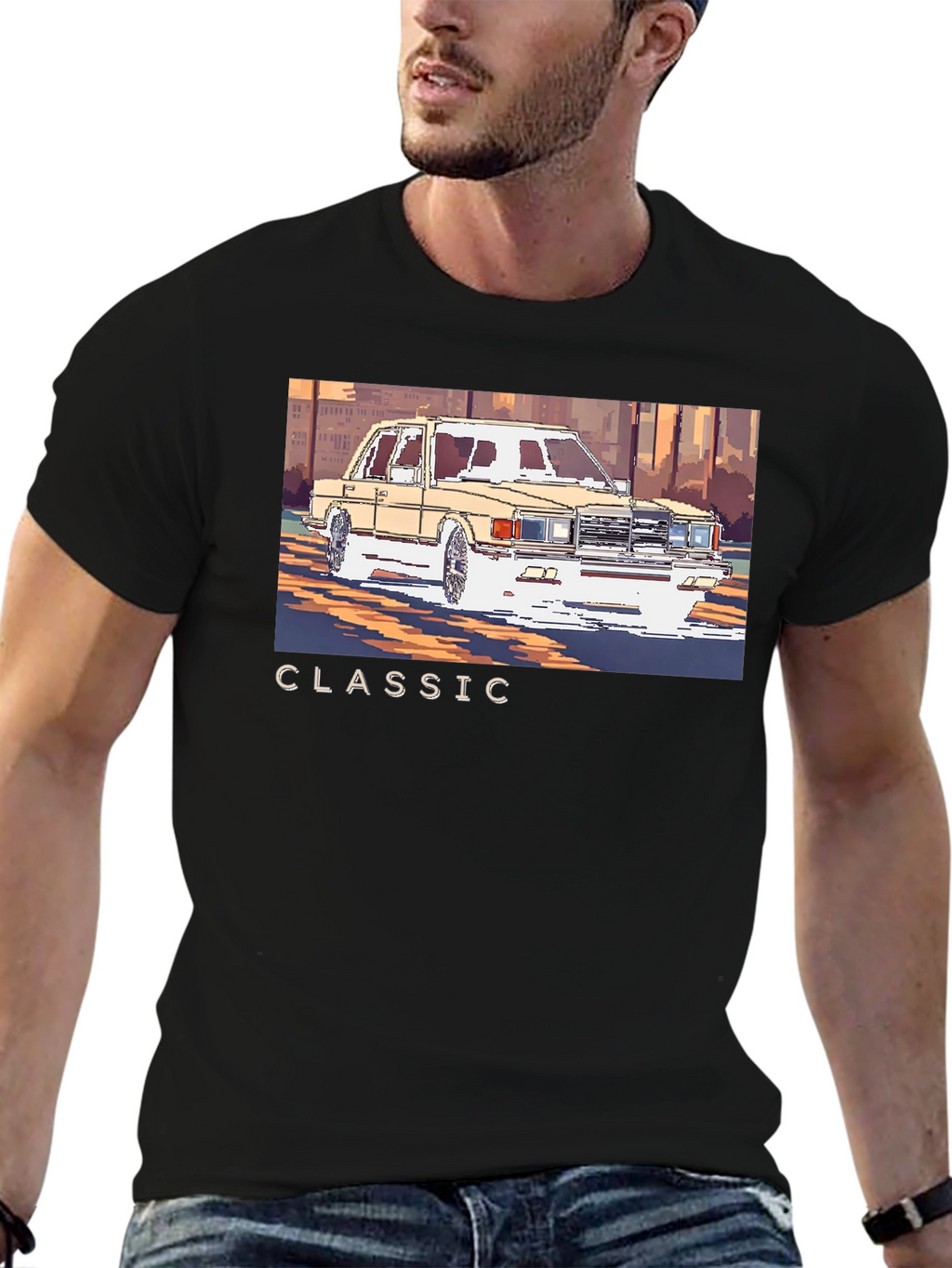 Classic Car Pixel Art T-Shirt