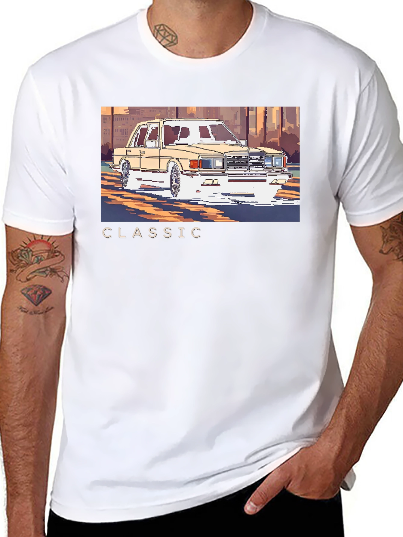 Classic Car Pixel Art T-Shirt