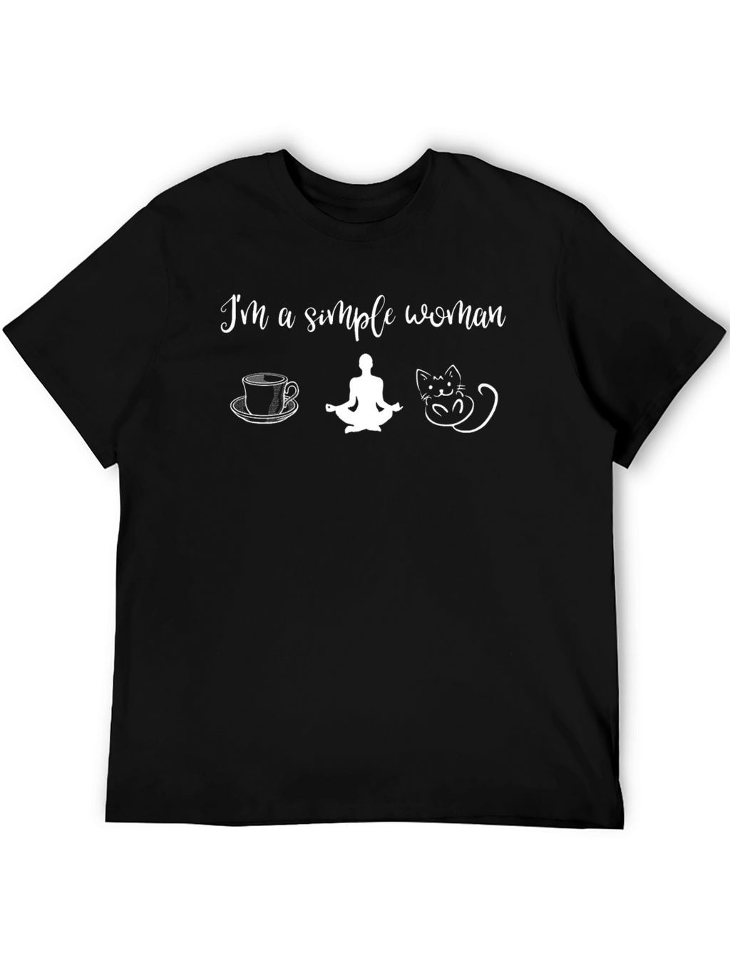 Simple Woman T-Shirt - Coffee Yoga Cat