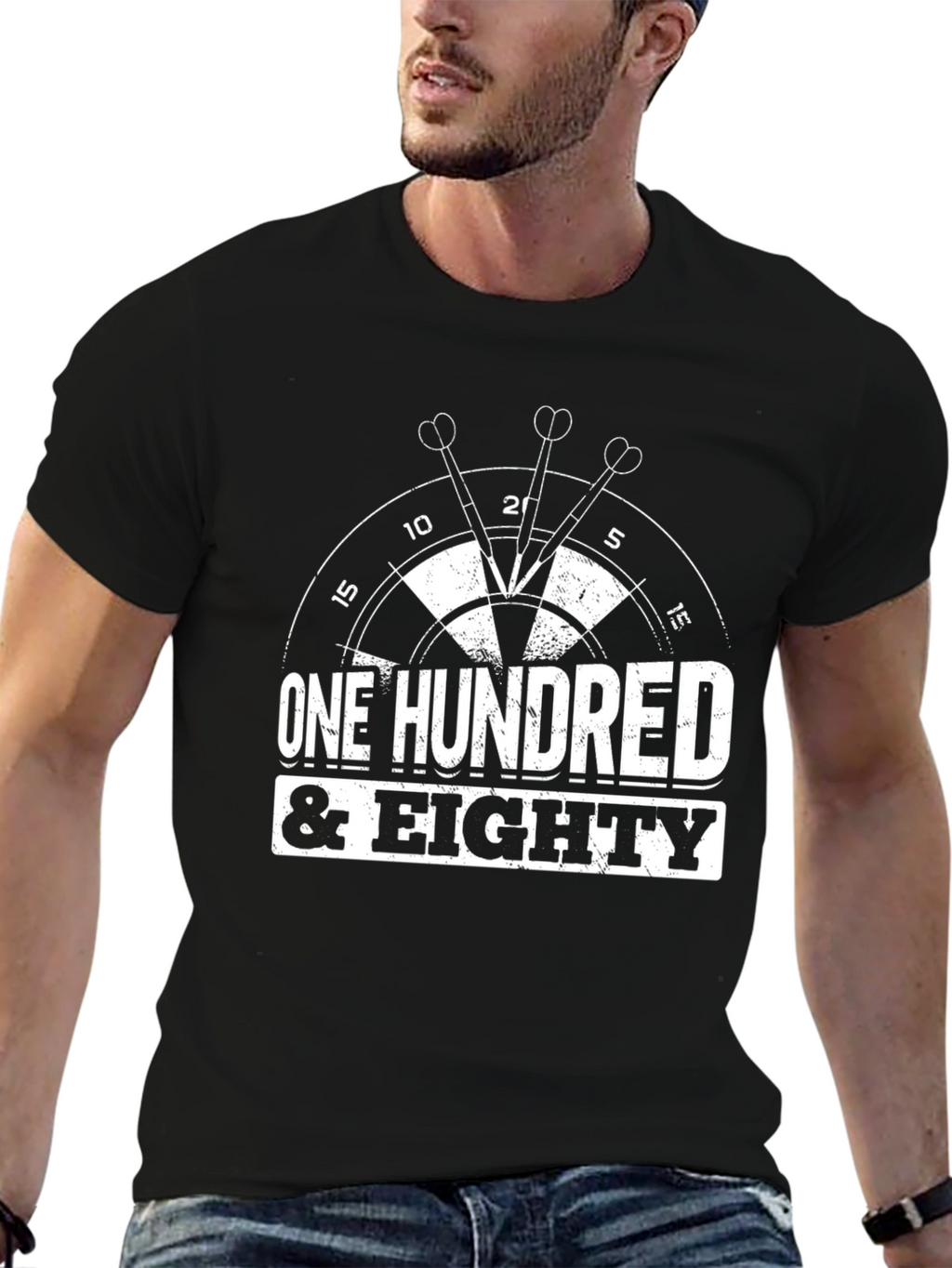 One Hundred & Eighty Darts T-Shirt - Black